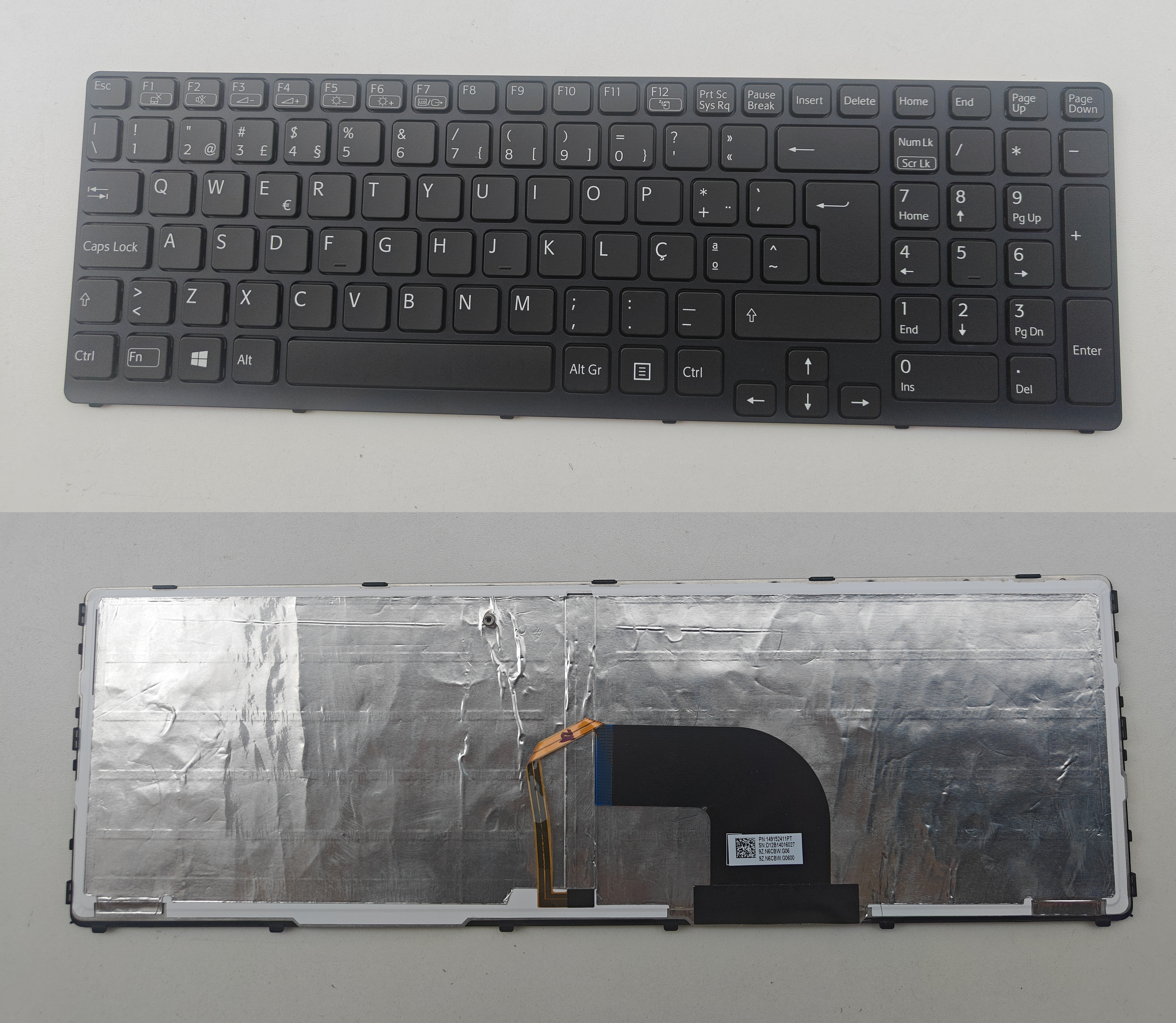 Picture of Laptop Portuguese Keyboard forNew Replacement Laptop Keyboard For SONY SVE17 BLACK FRAME BLACK Backlit PO Layout